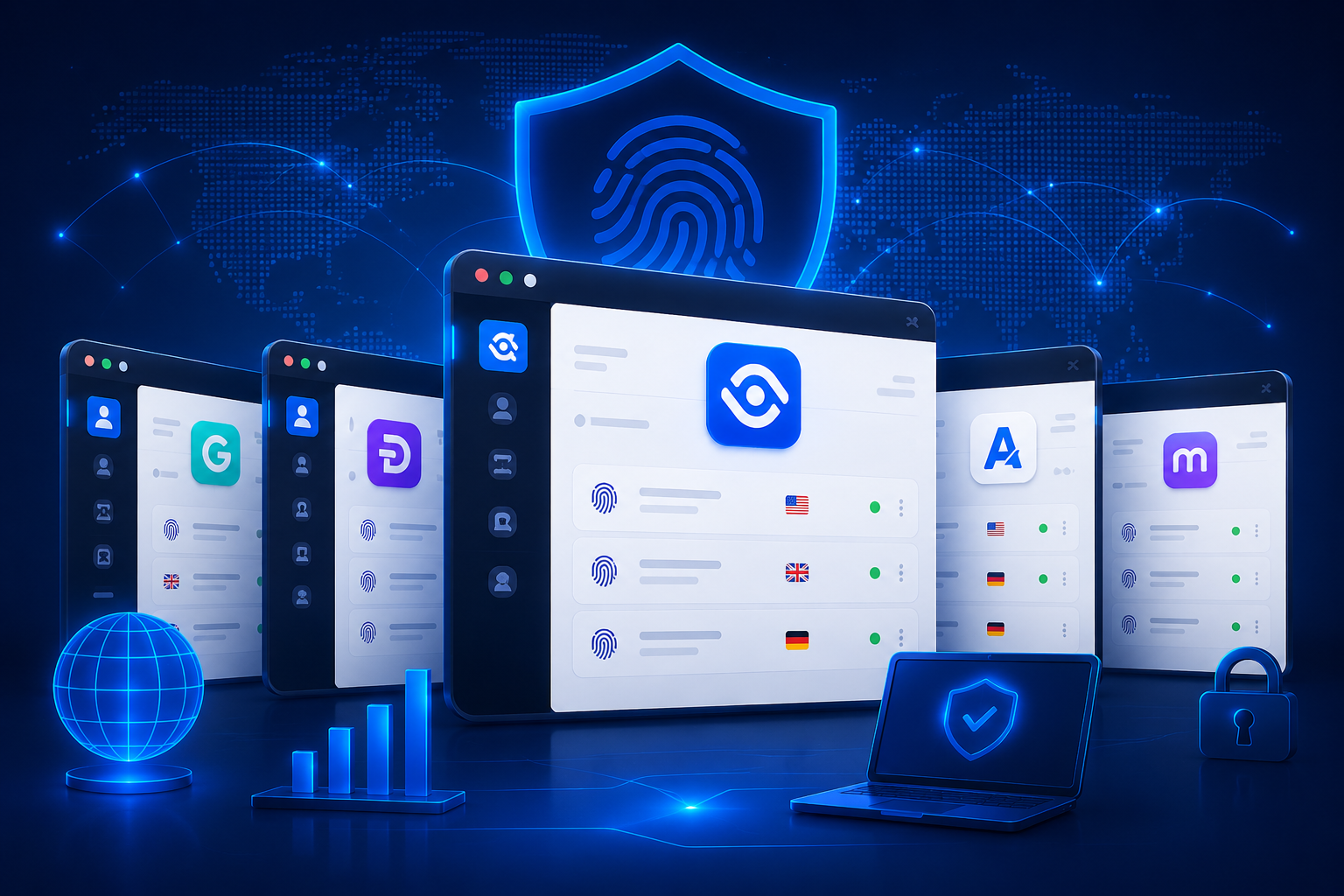 Illustration comparing the best AdsPower alternatives for secure browser profile and multi-account management in 2026